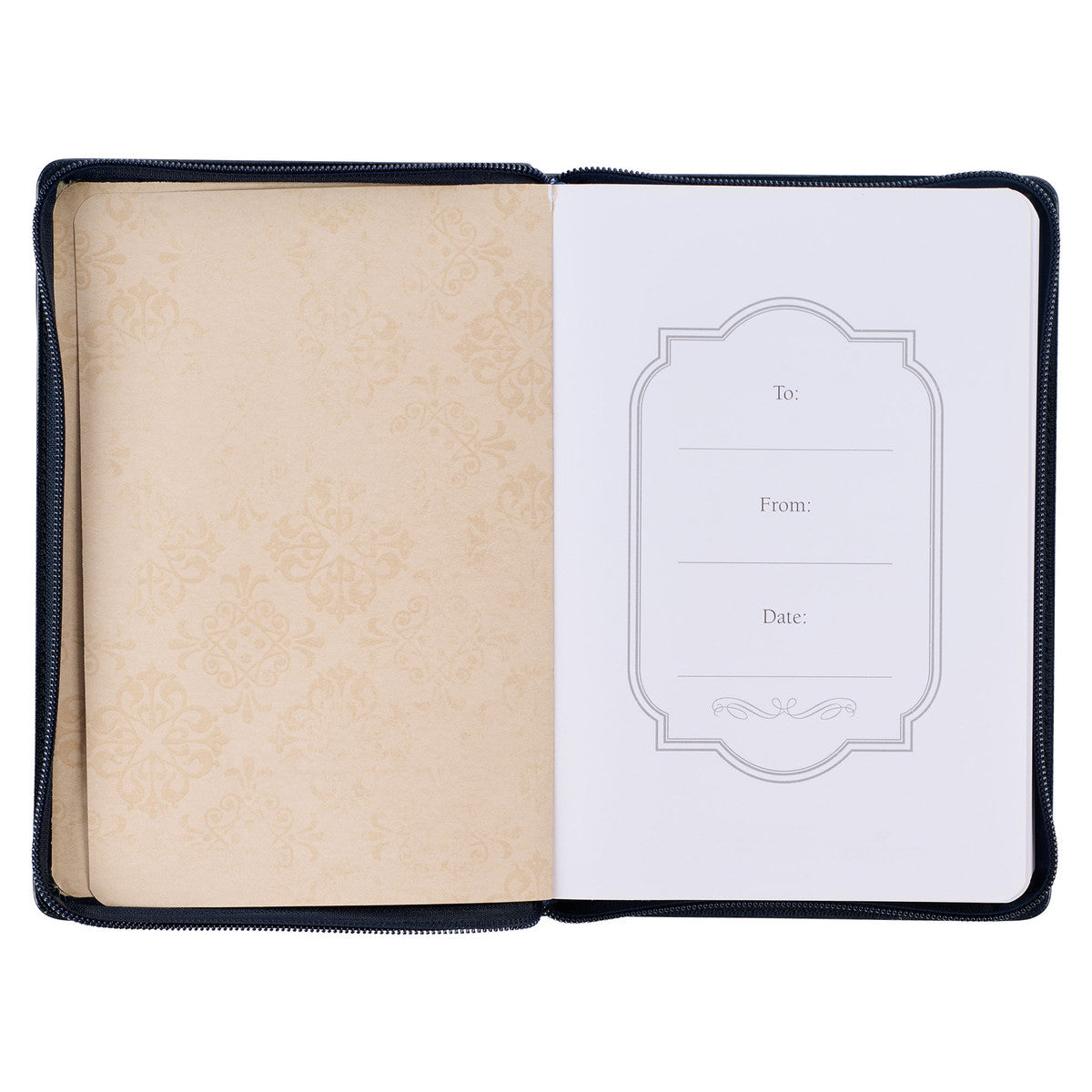 Be Strong and Courageous Midnight Blue Classic Journal with Zippered Closure - Joshua 1:9 - The Christian Gift Company