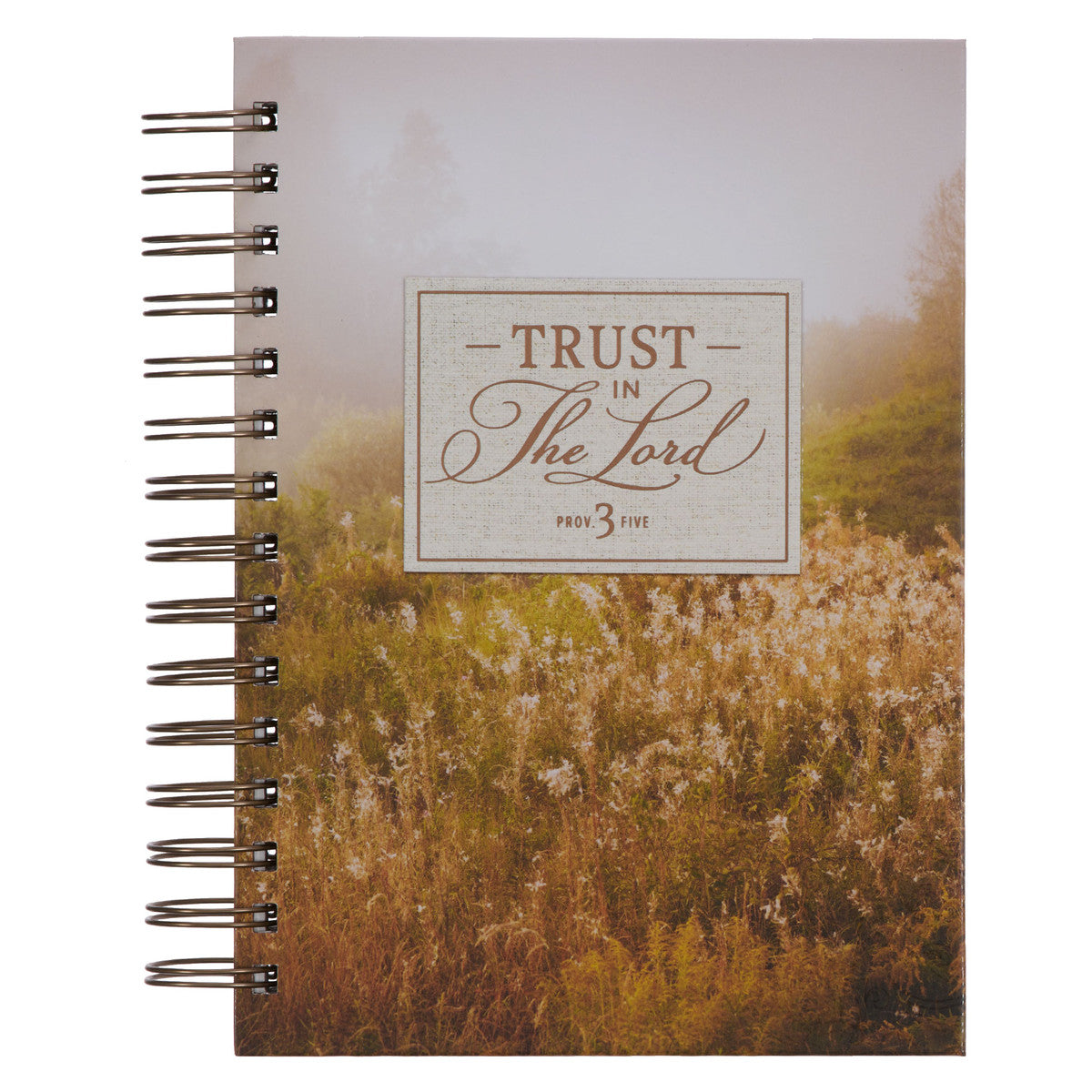 Trust in the LORD Field Grass Wirebound Journal - Proverbs 3:5 - The Christian Gift Company