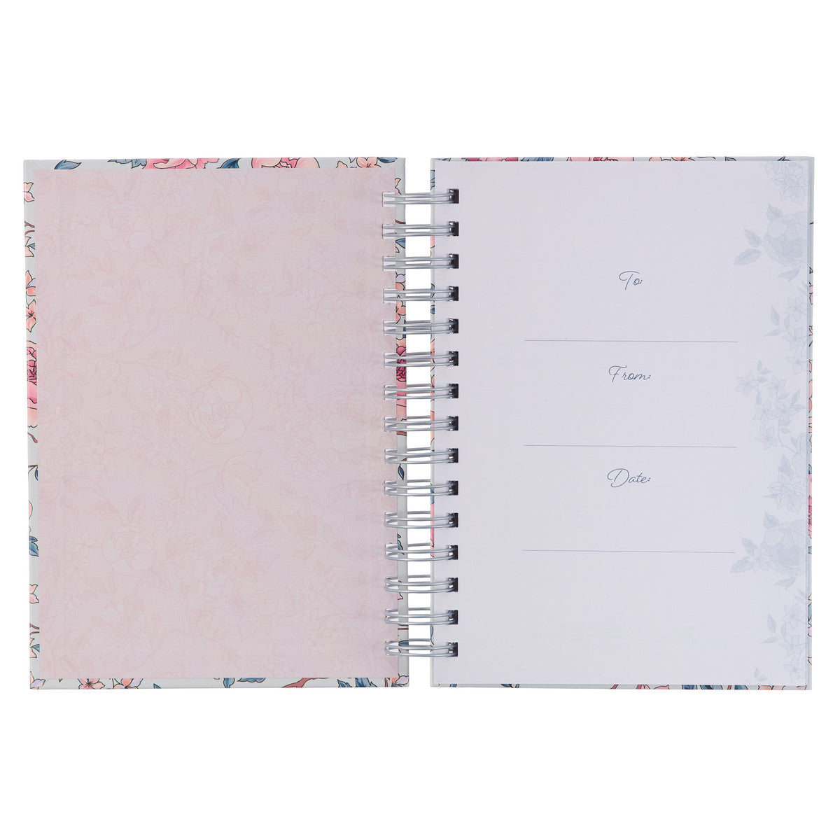 More Precious Than Rubies Pink Floral Wirebound Journal - Proverbs 5:13 - The Christian Gift Company