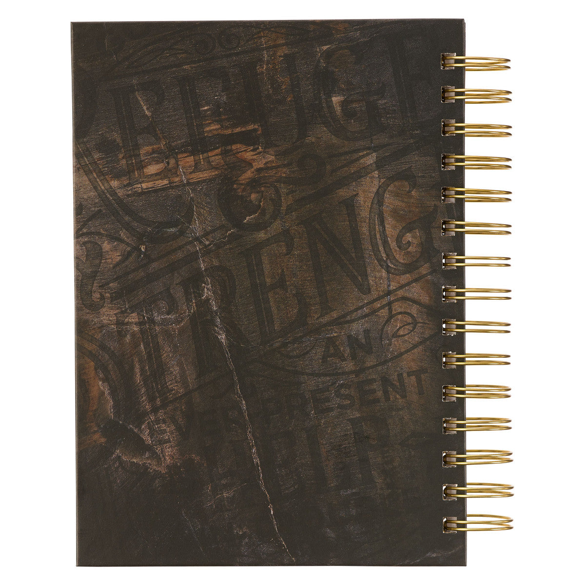 Refuge and Strength Brown and Black Woodgrain Wirebound Journal - Psalm 46:1 - The Christian Gift Company