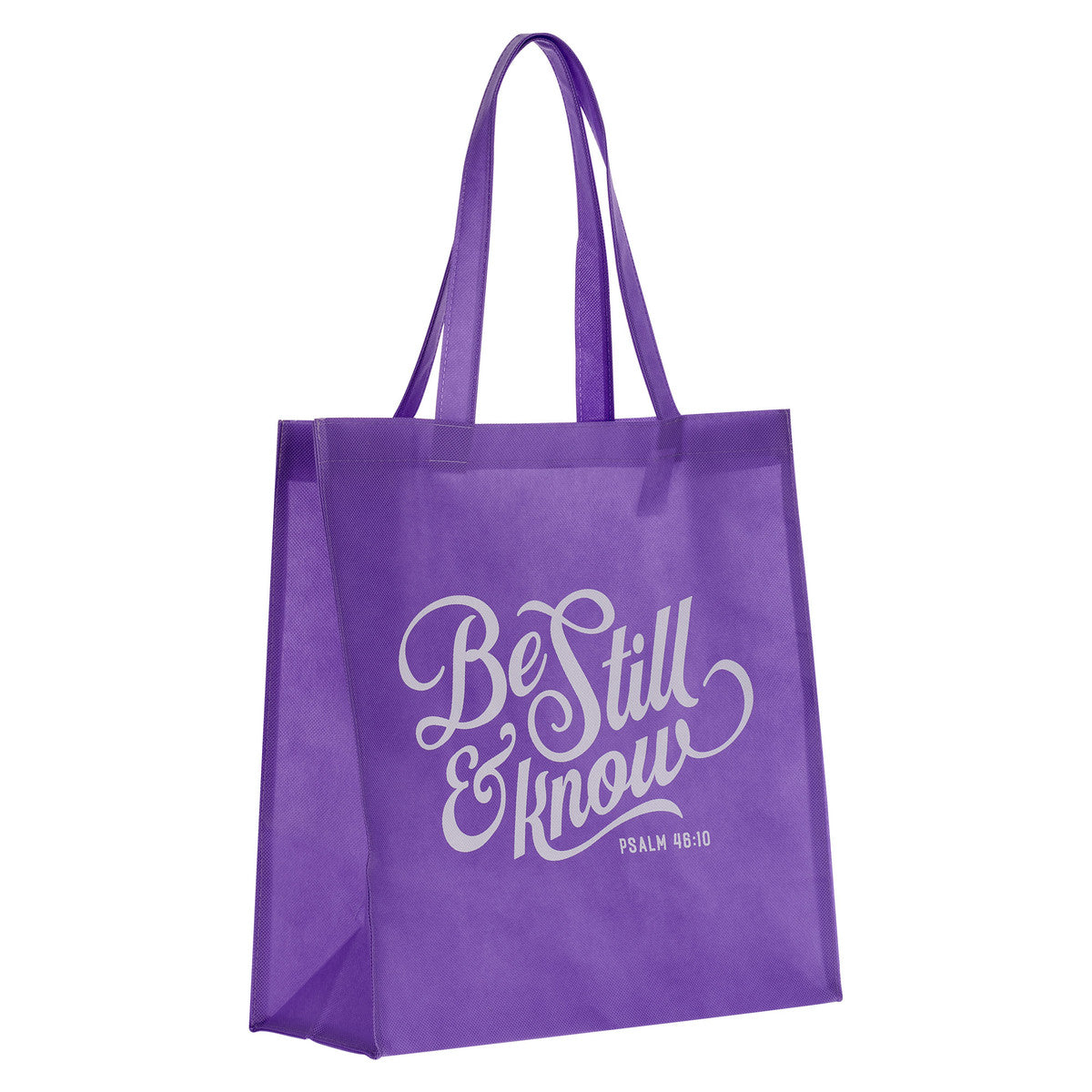 Be Still Lavender Shopping Tote Bag - Psalm 46:10 - The Christian Gift Company