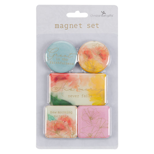 Watercolour Pastel Meadow Assorted Magnet Set - The Christian Gift Company