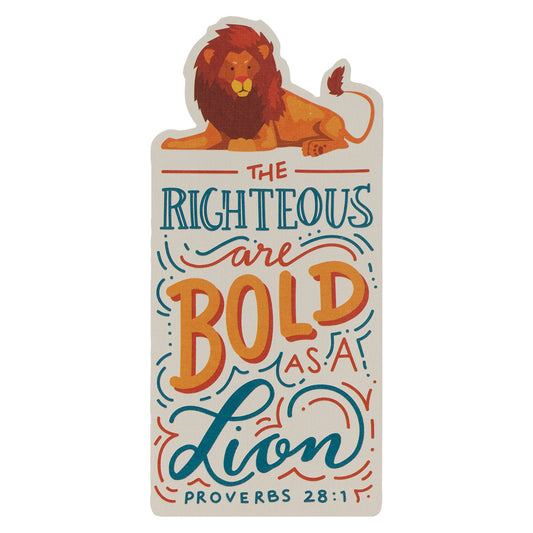 The Righteous Are Bold Lion Premium Cardstock Bookmark - Proverbs 28:1 - The Christian Gift Company
