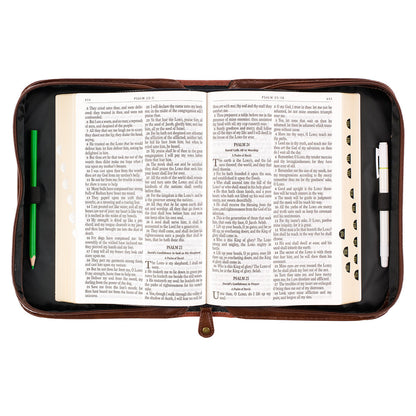 Stand Firm Two-tone Brown Faux Leather Classic Bible Cover - 1 Corinthians 16:13 - The Christian Gift Company