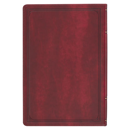 Burgundy Cross Faux Leather Large Print Thinline King James Version Bible with Thumb Index