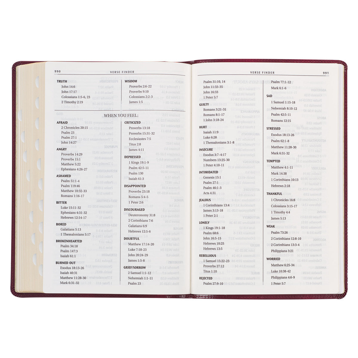 Burgundy Cross Faux Leather Large Print Thinline King James Version Bible with Thumb Index