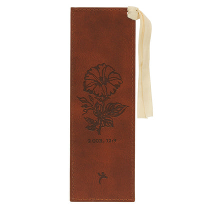 Amazing Grace Honey Brown Faux Leather Bookmark - The Christian Gift Company