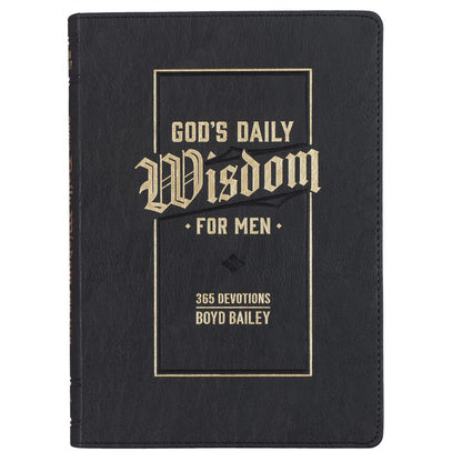 God's Daily Wisdom For Men Black Faux Leather Devotional