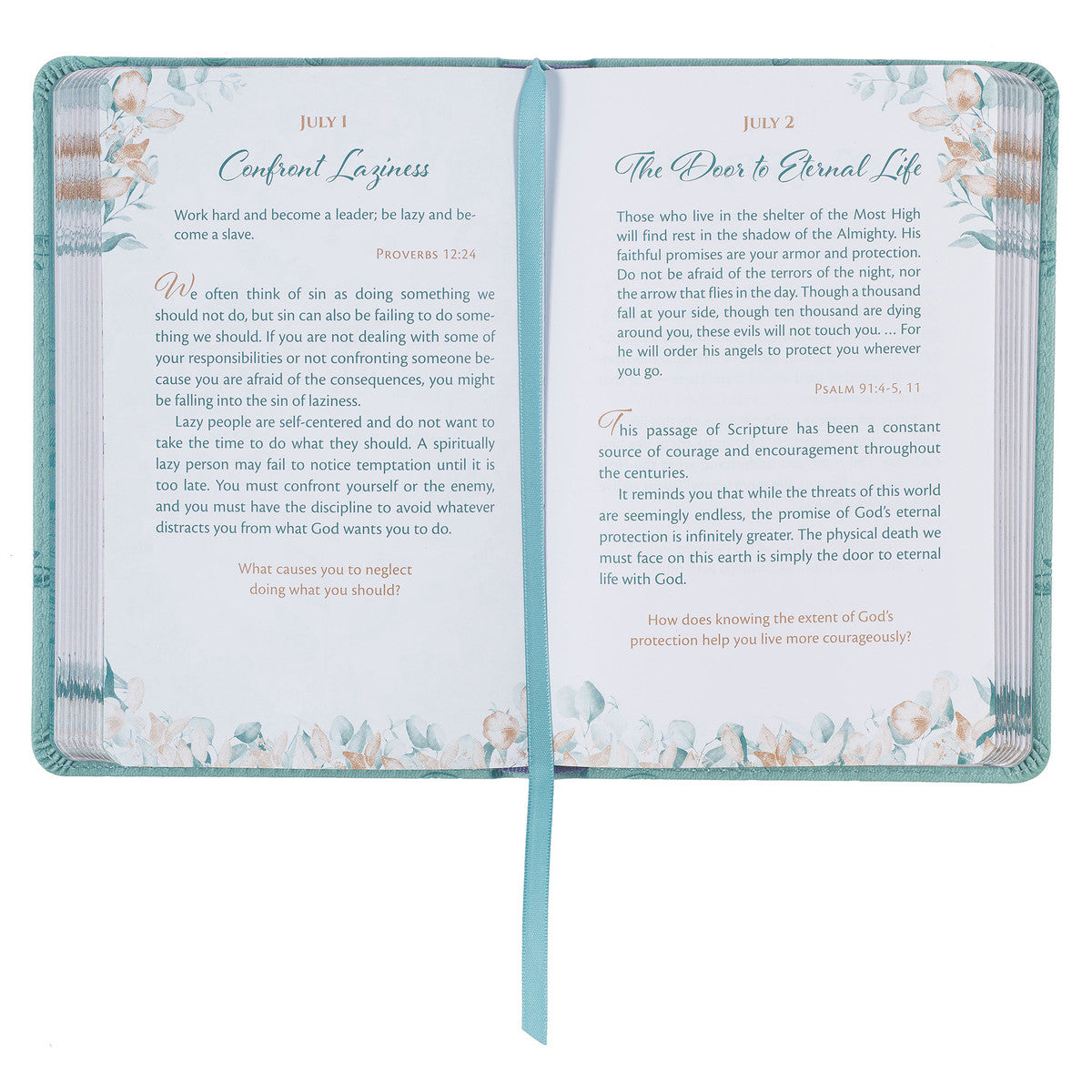 The Lord is my Shepherd Teal Faux Leather Devotional