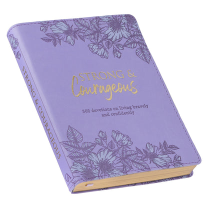 Strong and Courageous Purple Faux Leather Devotional