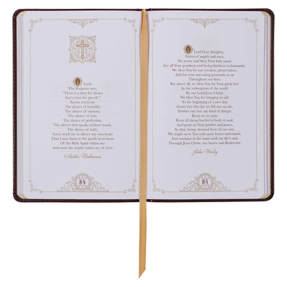 Classic Prayers to Inspire Your Soul Brown Faux Leather Prayer Book