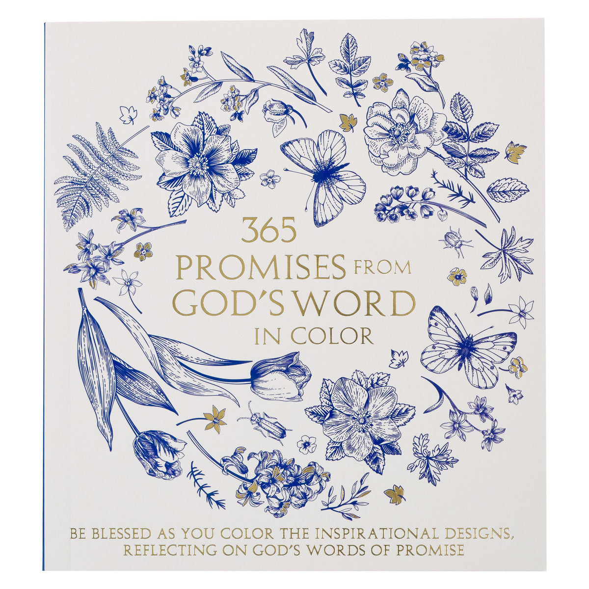 365 Promises from God's Word in Color Blue Floral Colouring Book