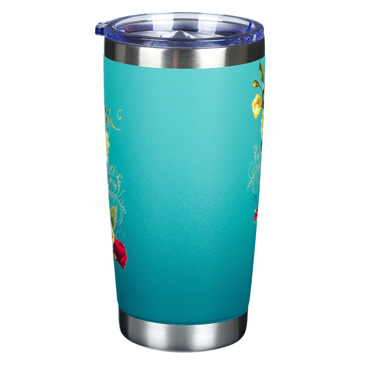 Teal Hope Butterfly Stainless Steel Travel Tumbler - Isaiah 40:31