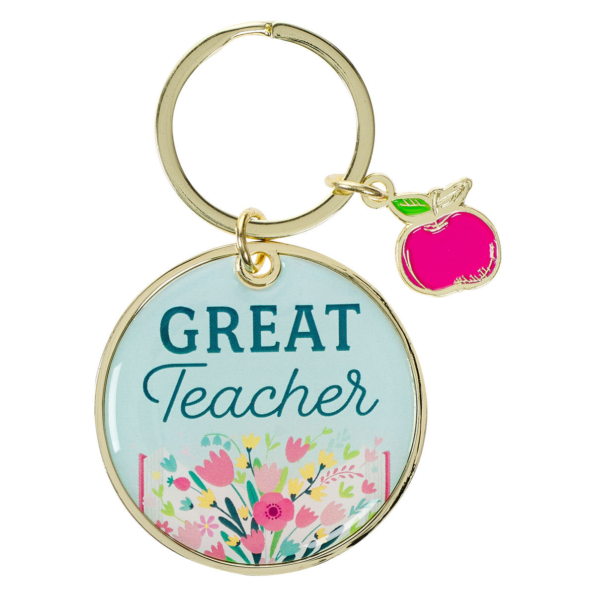 Great Teacher Epoxy-coated Metal Keyring with Charm - Ecclesiastes 2:26