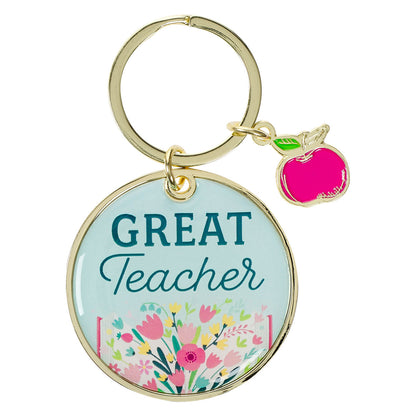 Great Teacher Epoxy-coated Metal Keyring with Charm - Ecclesiastes 2:26