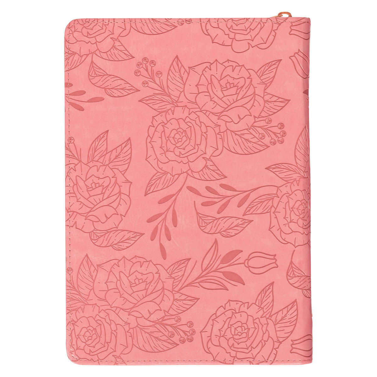 Strength and Dignity Peach Pink Faux Leather Classic Journal with Zipper Closure - Proverbs 31:25