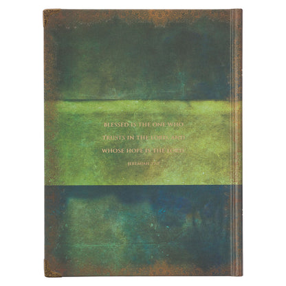 Blessed Blue Peacock Hardcover Journal - Jeremiah 7:7