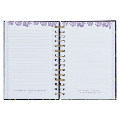 Blessed is She Purple Tulip Large Wirebound Journal - Luke 1:45