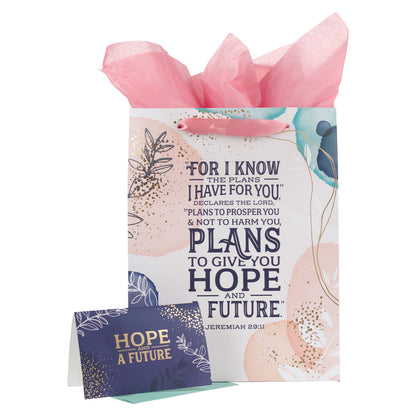 I Know the Plans Large Portrait Gift Bag with Card Set - Jeremiah 29:11