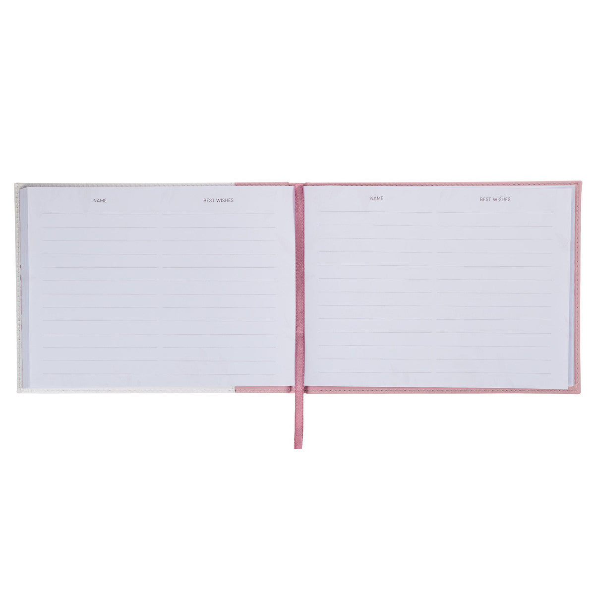 Pink Floral Mr. & Mrs. Medium Faux Leather Wedding Guest Book - 1 John 4:19