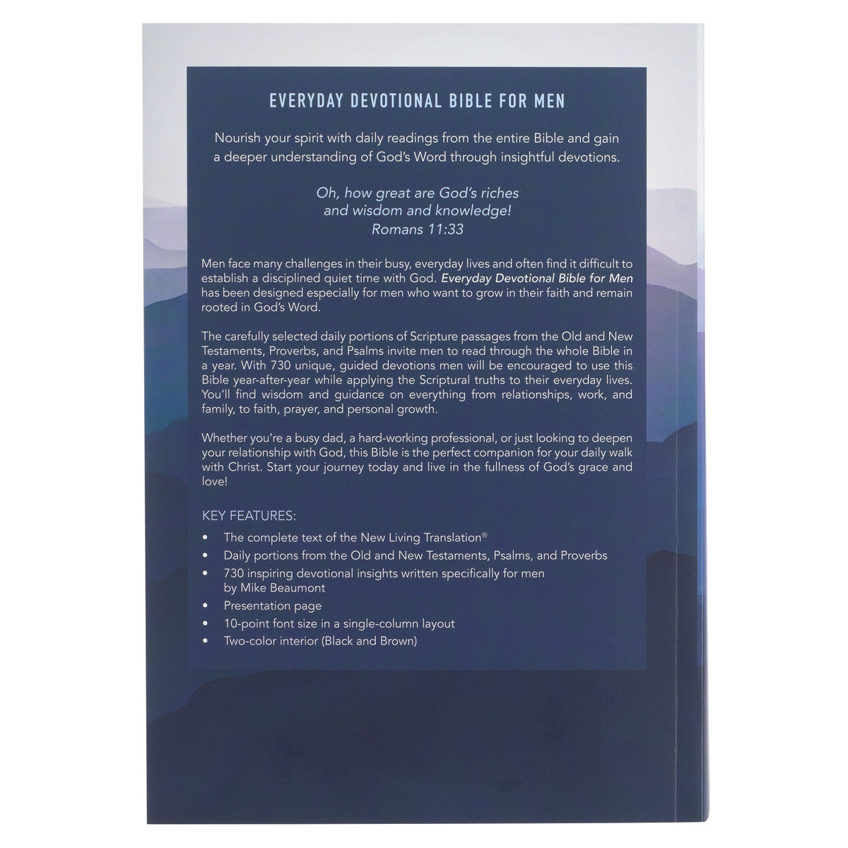 Blue Mountain NLT Everyday Devotional Bible for Men