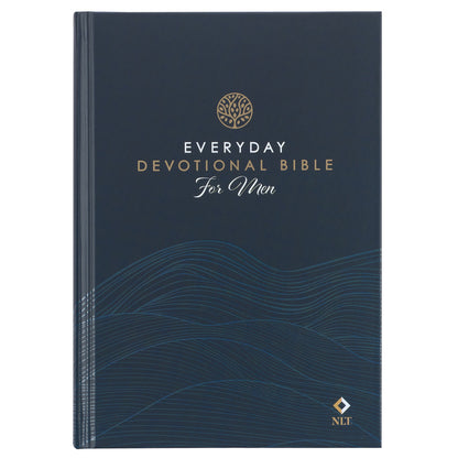 Navy Wave Hardcover NLT Everyday Devotional Bible for Men