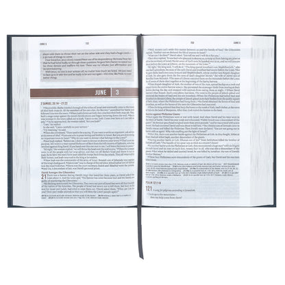 Navy Wave Hardcover NLT Everyday Devotional Bible for Men