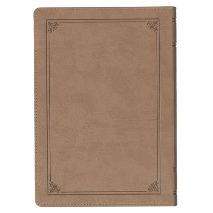 Tan Faux Leather NLT Everyday Devotional Bible for Men