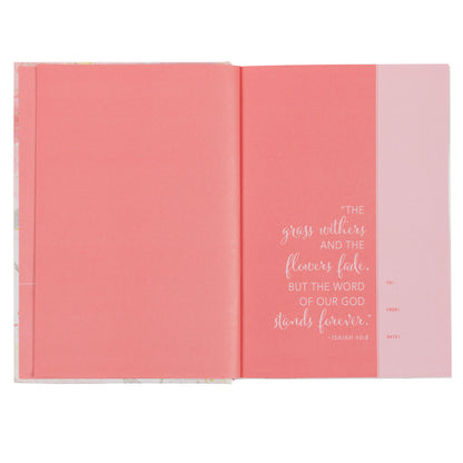 Pink Blossoms Hardcover NLT Everyday Devotional Bible for Women