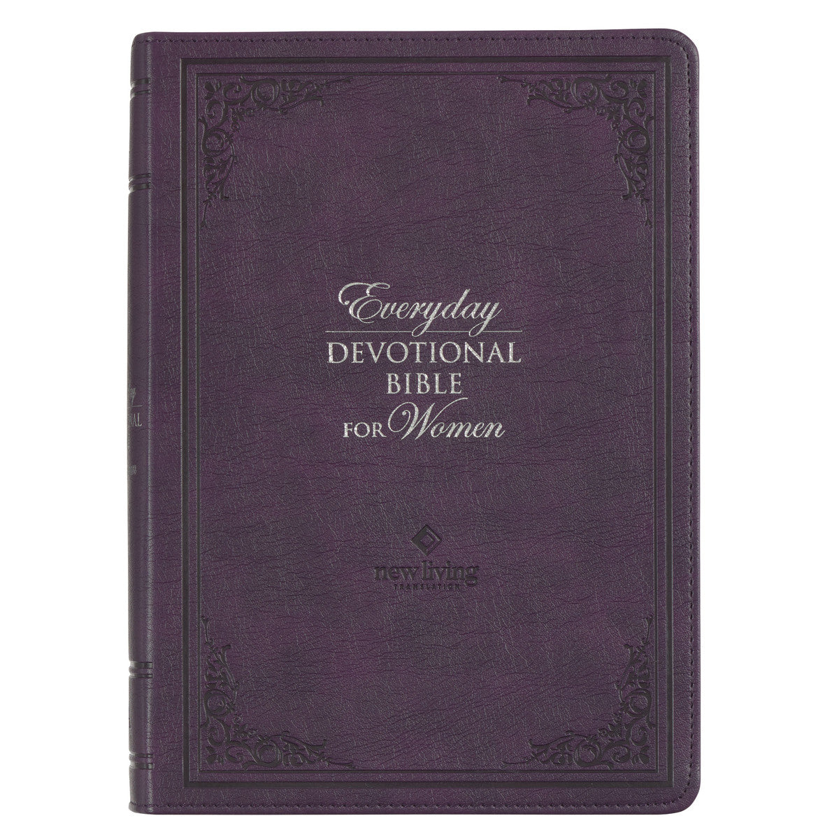 Framed Purple Faux Leather NLT Everyday Devotional Bible for Women