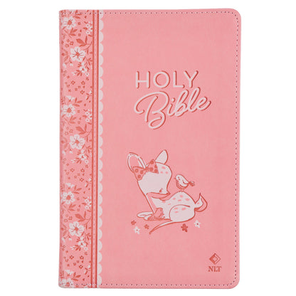 Pink Faux Leather NLT Baby Keepsake Bible for Girls