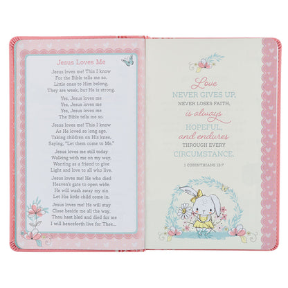 Pink Faux Leather NLT Baby Keepsake Bible for Girls