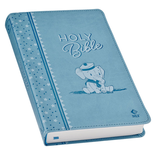 Blue Faux Leather NLT Keepsake Bible for Boys