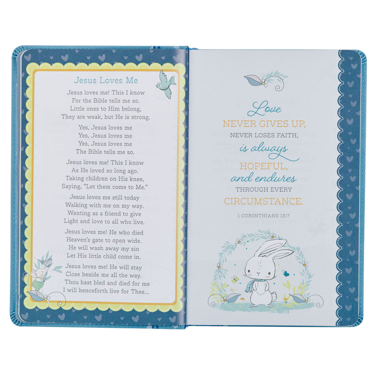 Blue Faux Leather NLT Keepsake Bible for Boys