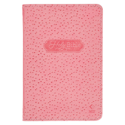 Pink Faux Leather NLT New Testament Keepsake Bible for Girls