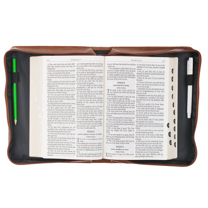 Trust in the Lord Honey-brown Faux Leather Classic Bible Cover - Proverbs 3:5