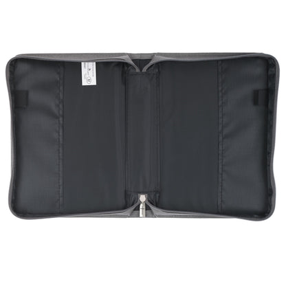 Be Strong in the Lord Grey and Black Faux Leather Classic Bible Cover - Ephesians 6:10 - The Christian Gift Company