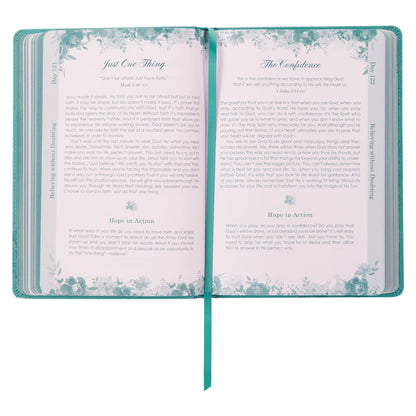 Living A Hope-Filled Life Teal Faux Leather Devotional