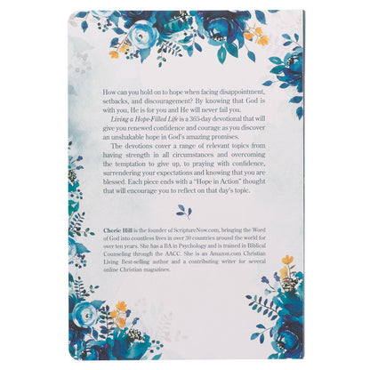 Living a Hope-Filled Life Blue Floral Softcover Devotional