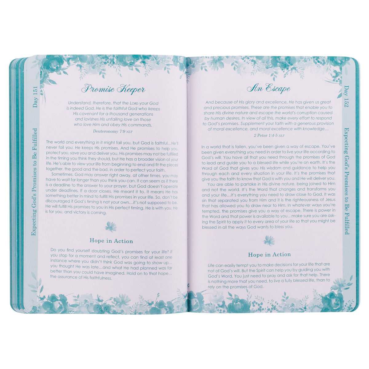 Living a Hope-Filled Life Blue Floral Softcover Devotional