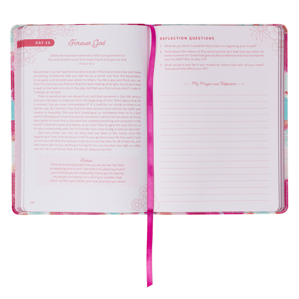 Moments with God for Teen Girls Pink Floral Gift Book