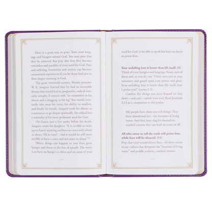 Praying the Psalms Purple Faux Leather Prayer Book