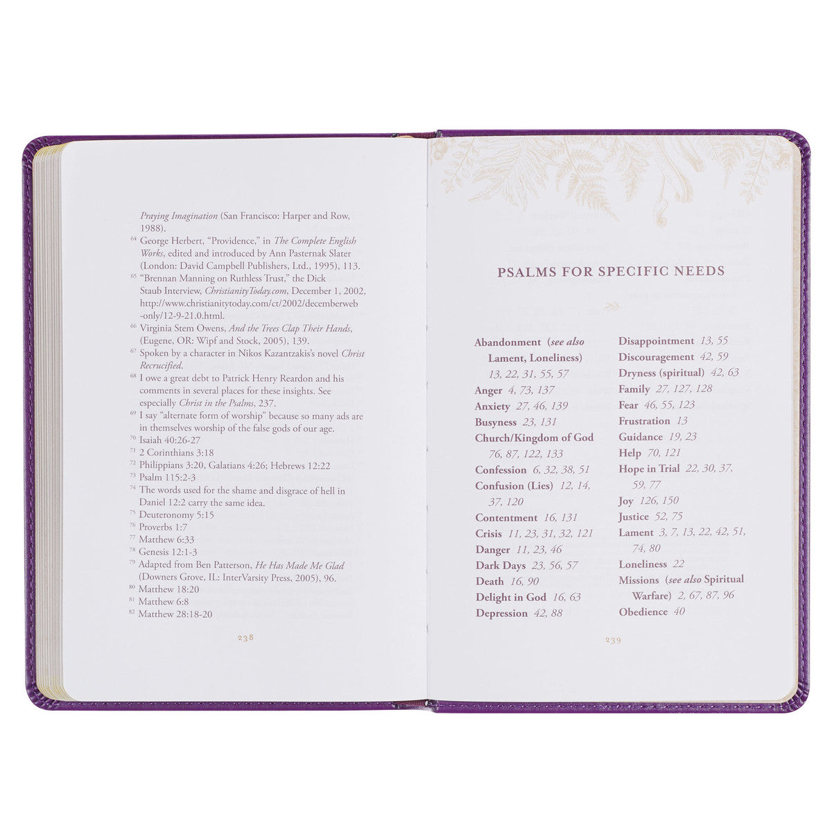 Praying the Psalms Purple Faux Leather Prayer Book