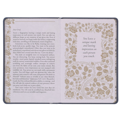 Letters to Grief Grey Faux Leather Gift Book