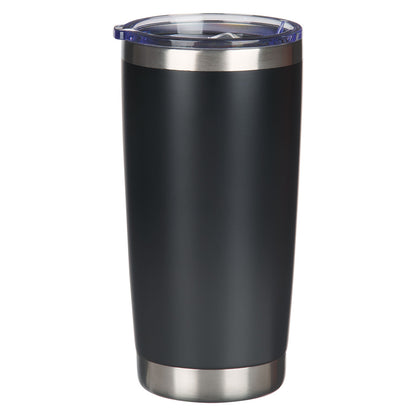 Stand Firm Black Stainless Steel Travel Tumbler - 1 Corinthians 16:13