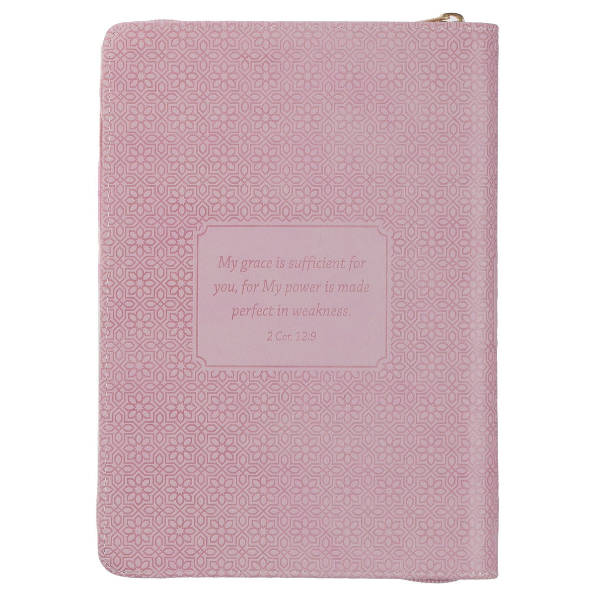 My Grace is Sufficient Hummingbird Pink Classic Journal with Zipper Closure - 2 Corinthians 12:9