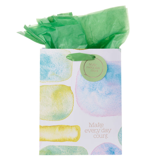 Smooth Sea Glass Make Every Day Count Medium Gift Bag - The Christian Gift Company