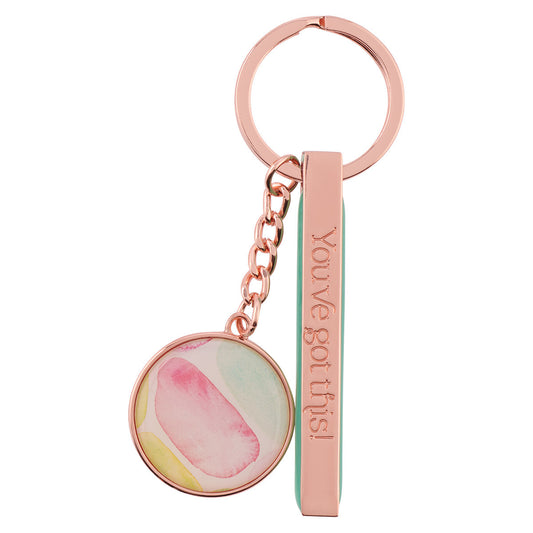 You've Got This Smooth Sea Glass Rose Gold Key Ring