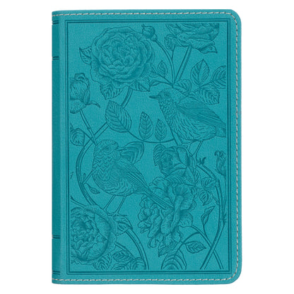 Teal Faux Leather Compact King James Version Bible with Zipper Closure