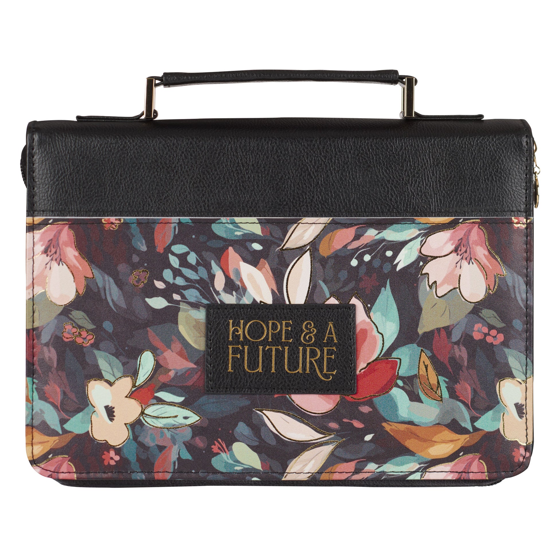 Hope and a Future Botanical Midnight Faux Leather Fashion Bible Cover - Jeremiah 29:11 - The Christian Gift Company